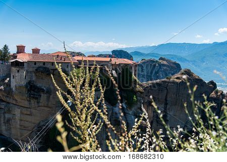 Amazing Meteora monastery Varlaam in kalambaka Greece