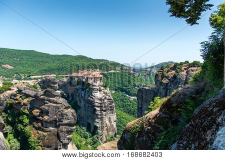 Amazing Meteora monastery Varlaam in kalambaka Greece