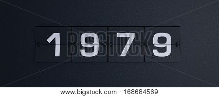 3d rendering flip board year 1979 background
