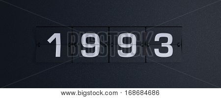 3d rendering flip board year 1993 background