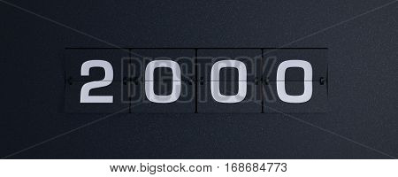 3d rendering flip board year 2000 background