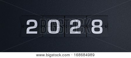 3d rendering flip board year 2028 background