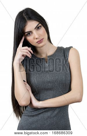 Young Business Woman Trying To Think.