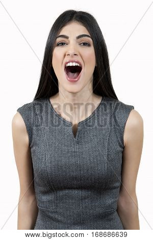 Portrait Of Businesswoman Screaming