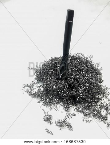 Industrial steel hardware bolt and nut on background
