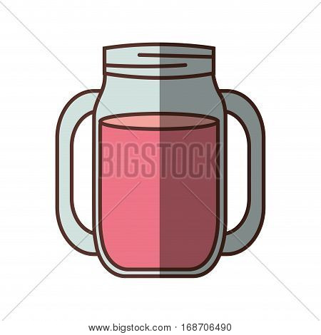 kawaii jar glass restaurant refresment shadow vector illustration eps 10
