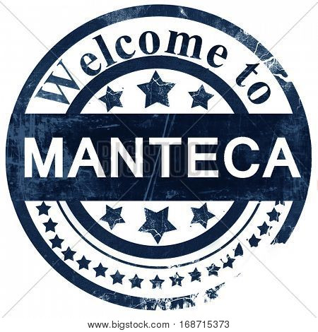 manteca stamp on white background
