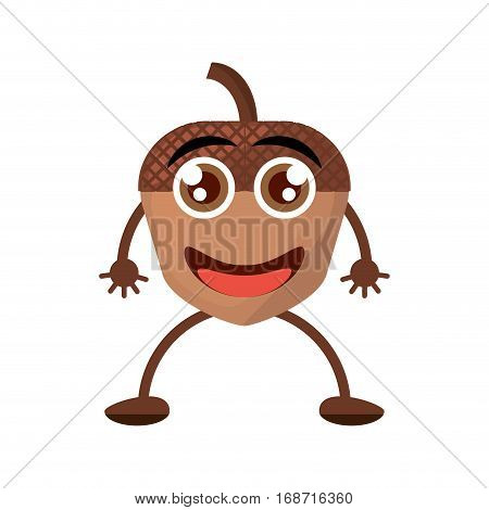 cute halzenut seed shell vector illustration eps 10
