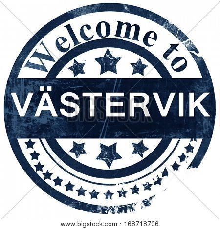 Vastervik stamp on white background