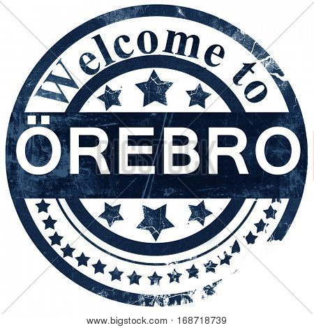 Orebro stamp on white background