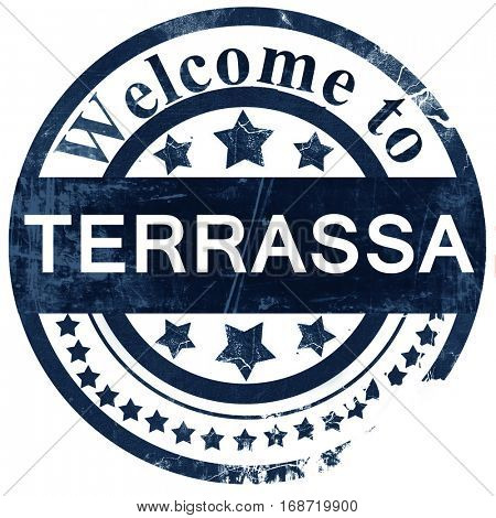 Terrassa stamp on white background
