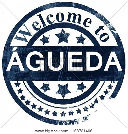 Agueda stamp on white background