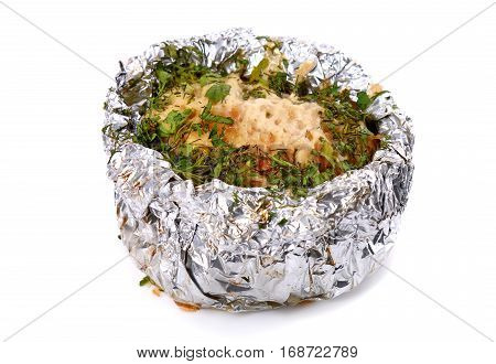 Aspic Decorated With Dill And Cherry Tomatoes