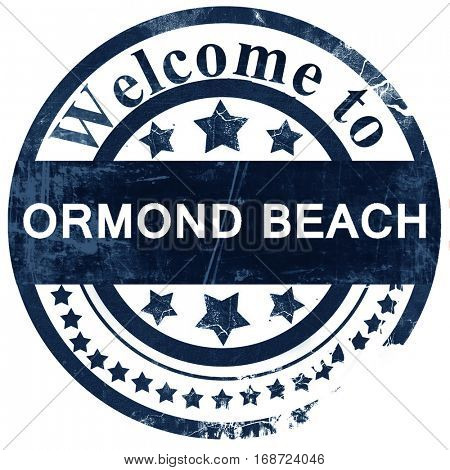 ormond beach stamp on white background