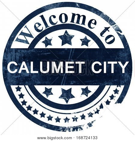 calumet city stamp on white background