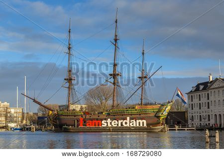 Historic Cargo Schip The Amsterdam