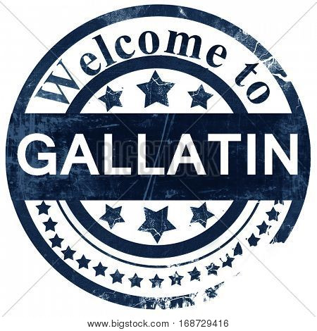 gallatin stamp on white background