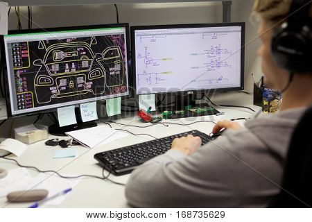 ST. PETERSBURG, RUSSIA - NOVEMBER 2, 2016: People at work in the development department of StarLine company. It is one of the leading company on the automotive security market of Russia