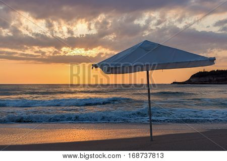Amazing Sunrise from Beach of town of Tsarevo, Burgas Region, Bulgaria