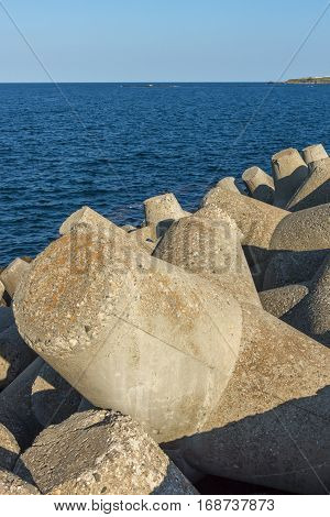Breakwater on the port of town of Tsarevo, Burgas Region, Bulgaria
