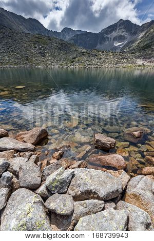 Panorama of Musalenski lakes amd Musala peak, Rila mountain, Bulgaria