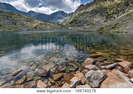 Panoramic view of Musalenski lakes and Musala peak, Rila mountain, Bulgaria
