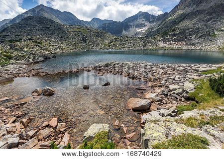 Panoramic view of Musalenski lakes and Musala peak, Rila mountain, Bulgaria