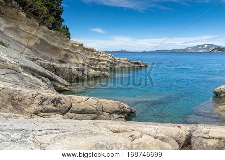 Amazing view of marathia beach at Zakynthos island, Greece