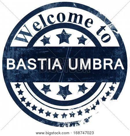 Bastia umbra stamp on white background