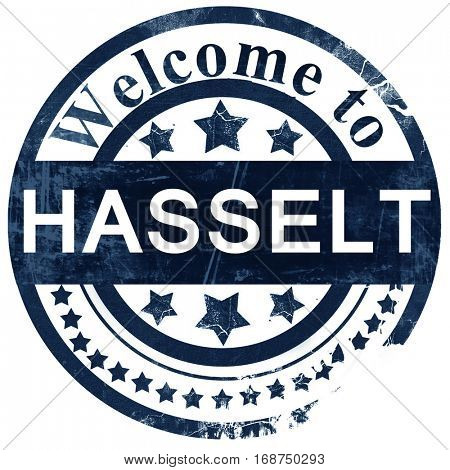 Hasselt stamp on white background