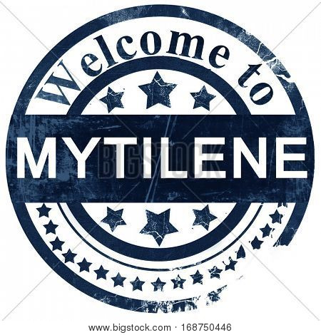 Mytilene stamp on white background