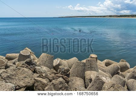 Amazing landscape of Rezovo River on the border between Bulgaria and Turkey