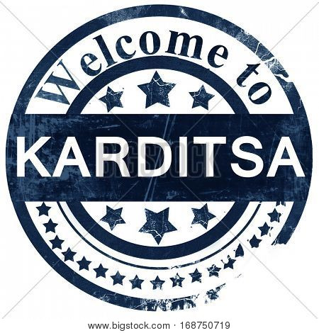 Karditsa stamp on white background