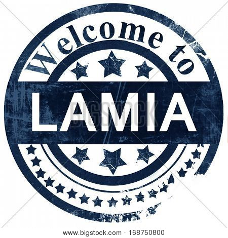 Lamia stamp on white background