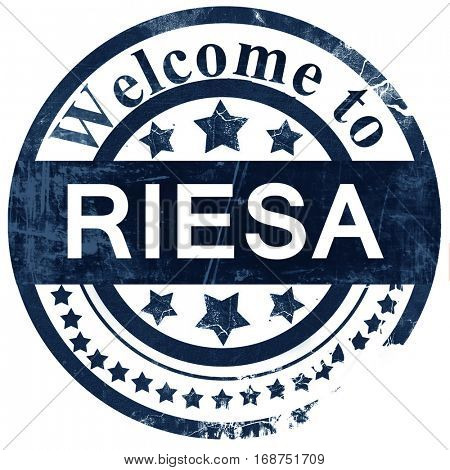 Riesa stamp on white background