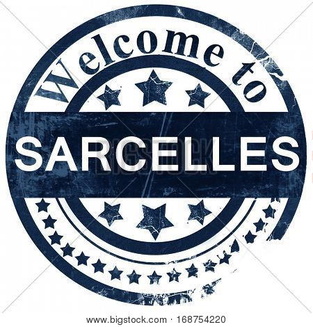 sarcelles stamp on white background