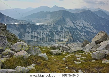 Amazing panorama fron Valyavishki Chukar peak,  Pirin mountain, Bulgaria