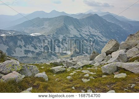 Amazing panorama from Valyavishki Chukar peak,  Pirin mountain, Bulgaria