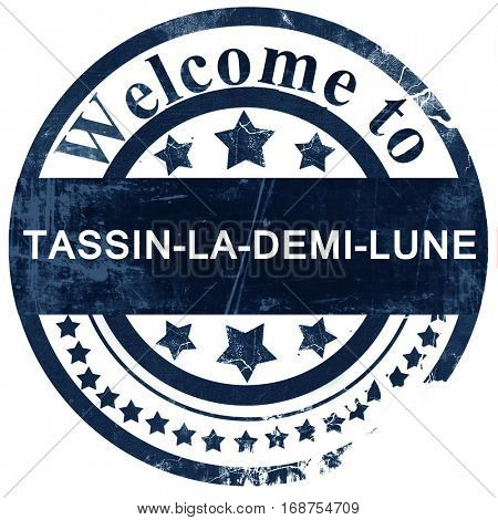 tassin-la-demi-lune stamp on white background