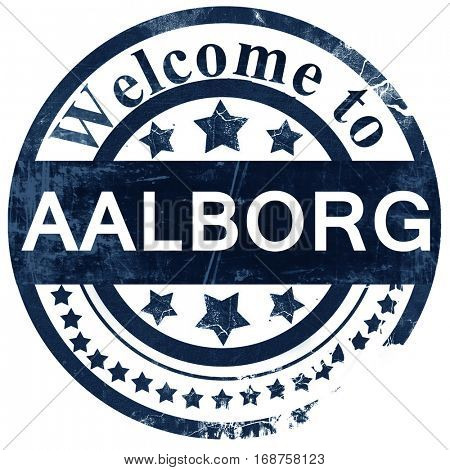 Aalborg stamp on white background