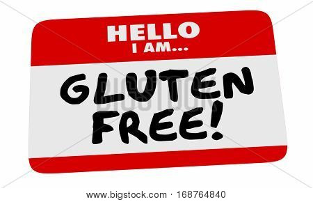 Gluten Free Hello Name Tag Sticker Special Dietary Needs 3d Illustration.jpg