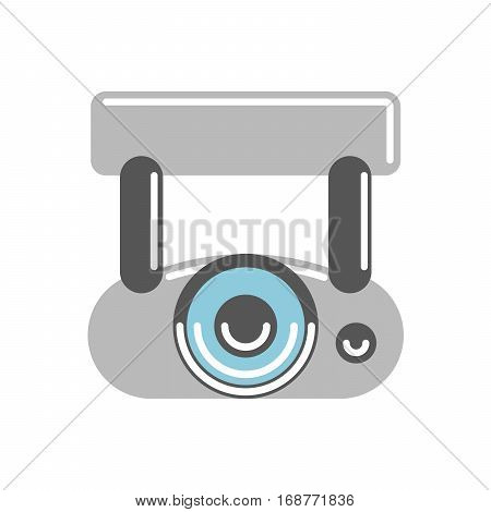 Isolated CCTV camera on white background. Concept of safety, guardiance, security and observing.