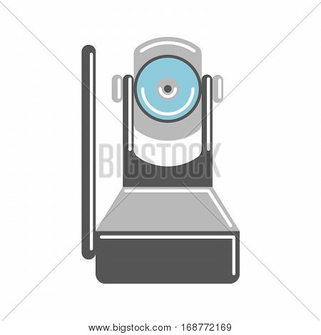 Isolated CCTV camera on white background. Concept of safety, guardiance, security and observing.