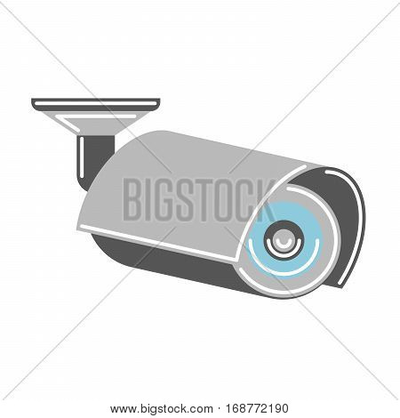 Isolated CCTV camera on white background. Concept of safety, guardiance, security and observing.