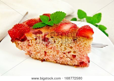 Pie Strawberry With Jelly On Board