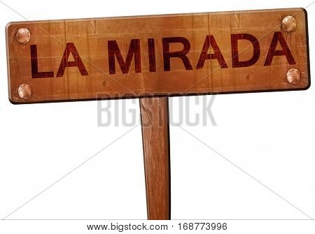 la mirada road sign, 3D rendering