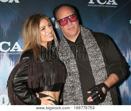 LOS ANGELES - JAN 11:  Valerie Silverstein, Andrew Dice Clay at the FOX TV TCA Winter 2017 All-Star Party at Langham Hotel on January 11, 2017 in Pasadena, CA