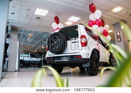Showroom Of Dealership Chevrolet And Car In It In Kirov City In 2016