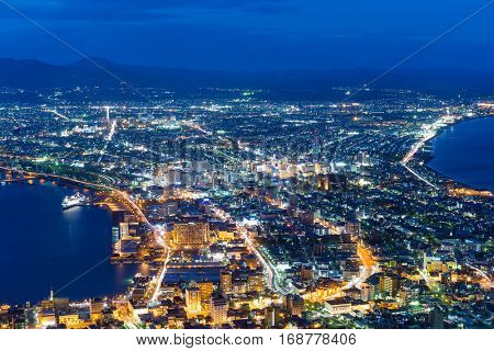 Hakodate City at night