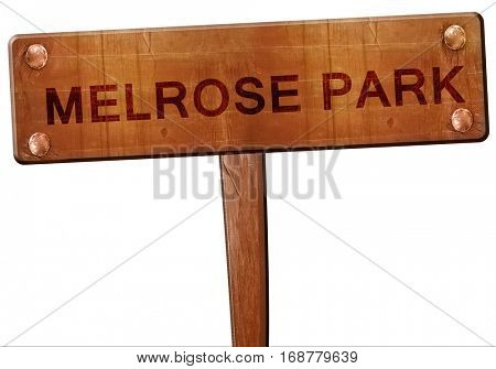 melrose park road sign, 3D rendering